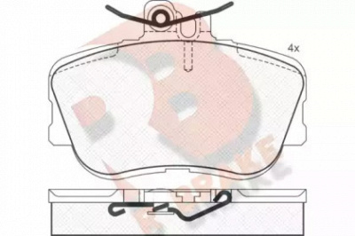 R BRAKE rb0973 -  Комплект тормозных колодок, дисковый тормоз